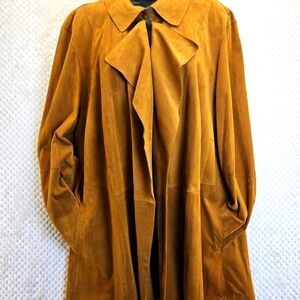 LAFAETTE 148 NY Suede Leather Jacket Pockets Golden Autumn Sz XL